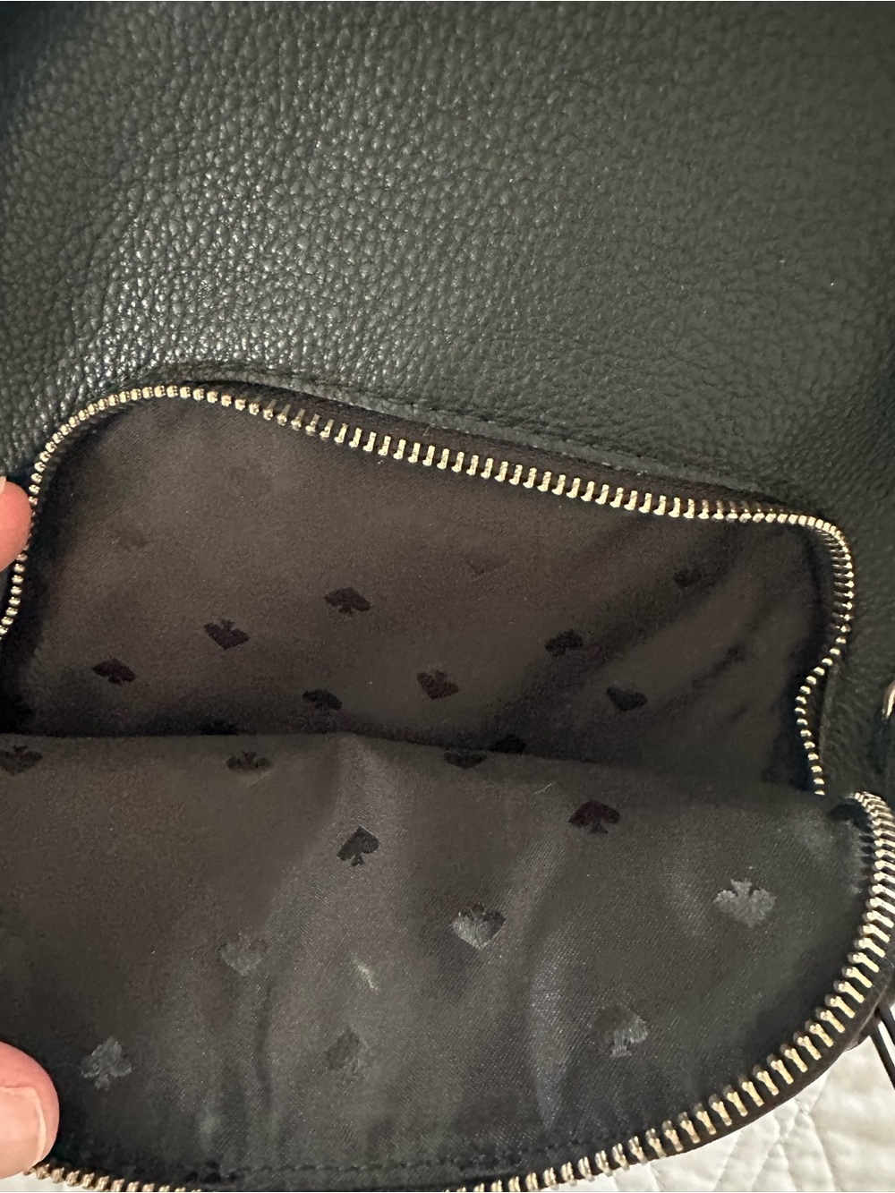 kate spade Black Pebbled Leather Mini Backpack with Front Pocket - Picture 3 of 6